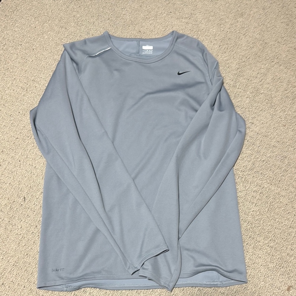 Nike Gray Long Sleeve Performance Tee